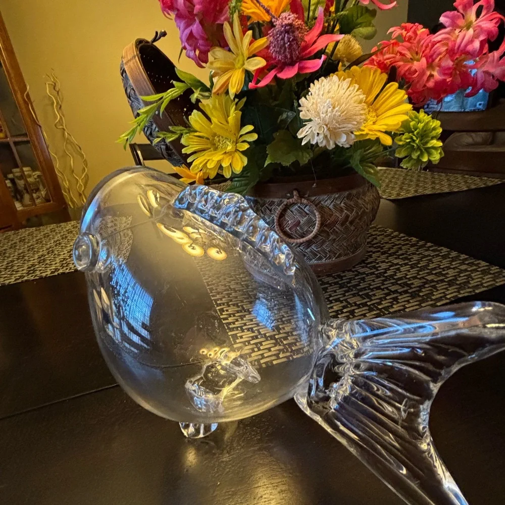 Clear Glass Fish Shaped Bowl